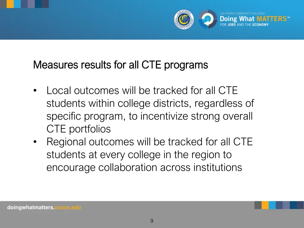 measures results for all cte programs measures