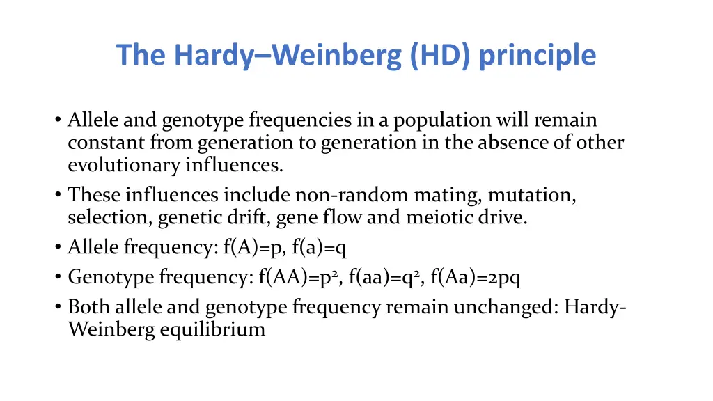 the hardy weinberg hd principle