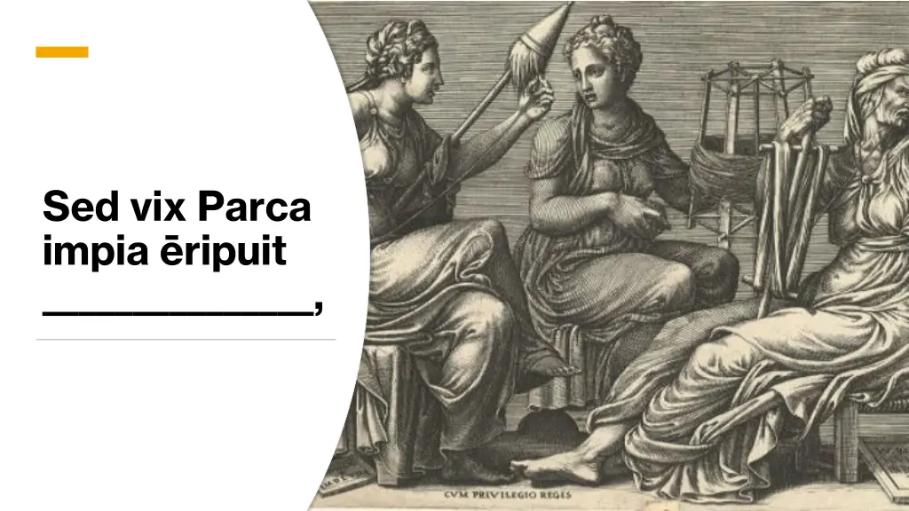 sed vix parca impia ripuit