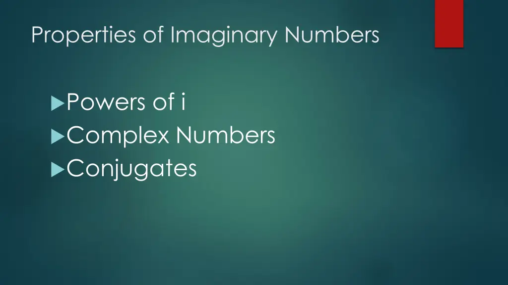 properties of imaginary numbers