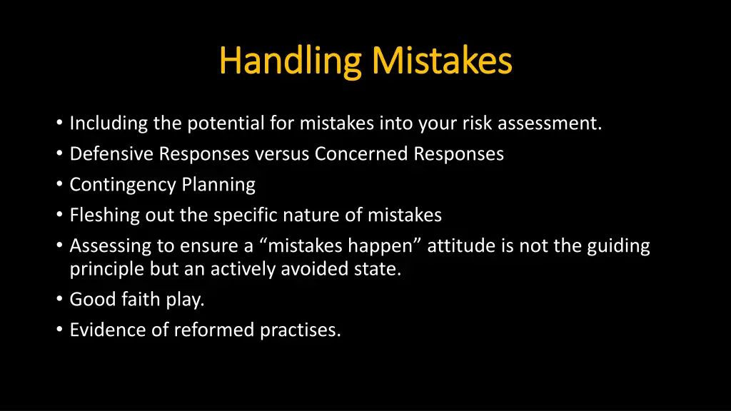 handling mistakes handling mistakes