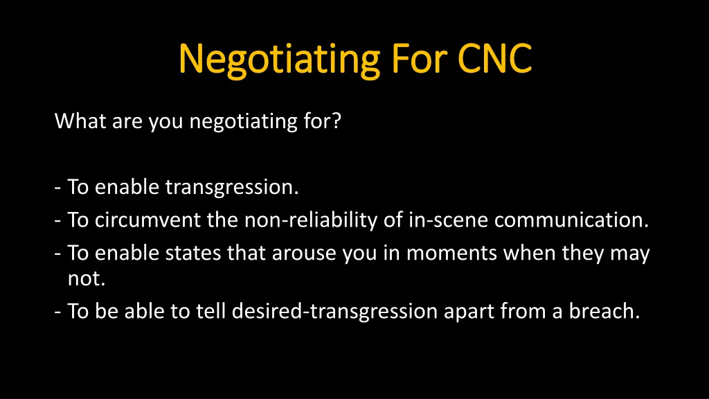 negotiating for cnc negotiating for cnc