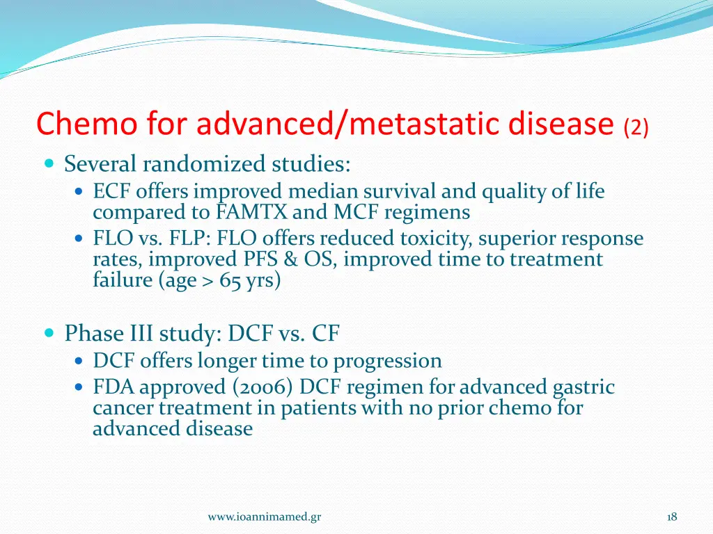 chemo for advanced metastatic disease 2 several