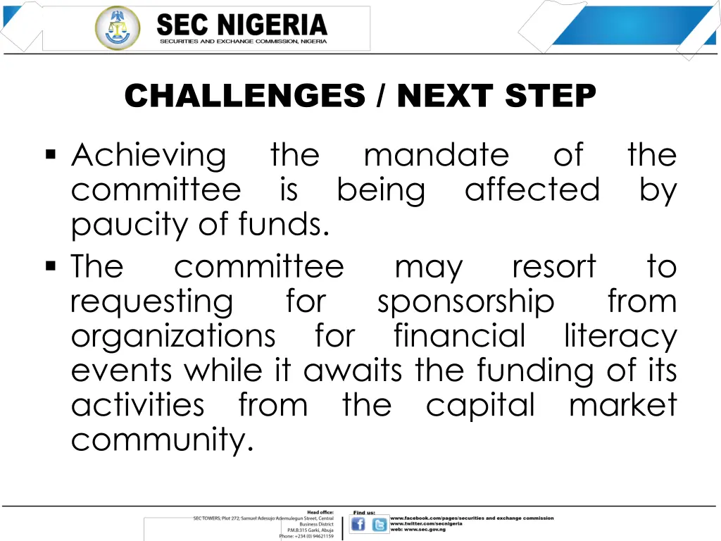 challenges next step