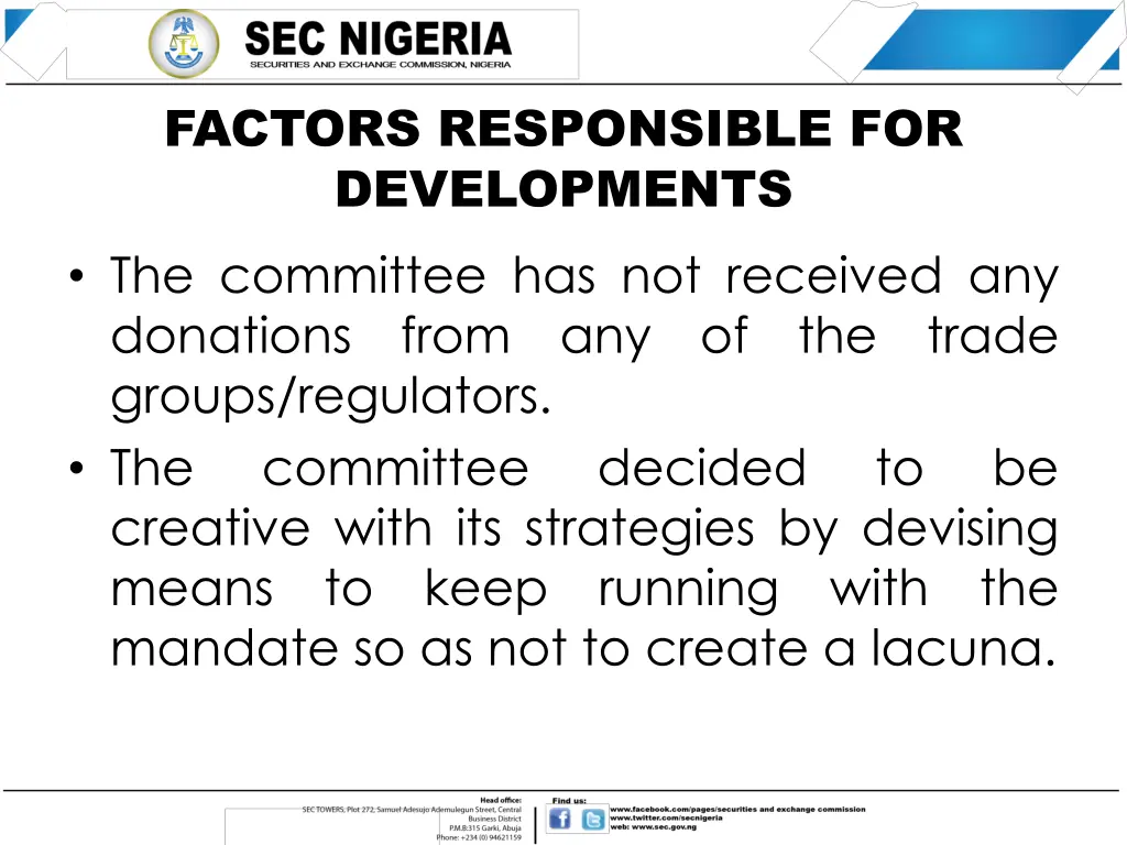 factors responsible for developments