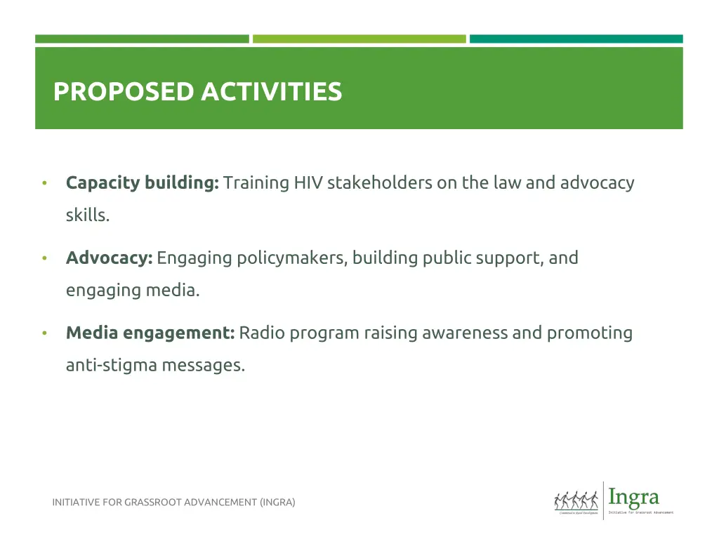 proposed activities
