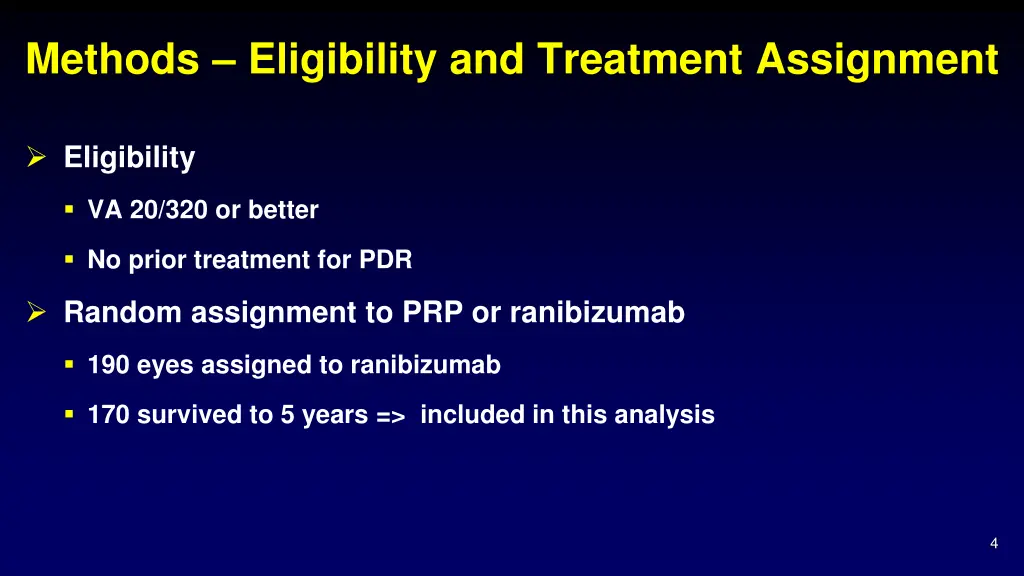 methods eligibility and treatment assignment