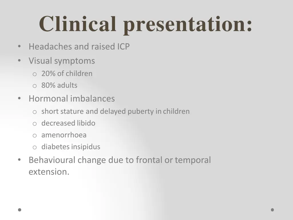 clinical presentation headaches and raised