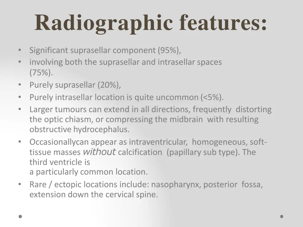 radiographic features