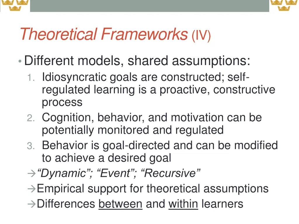 theoretical frameworks iv