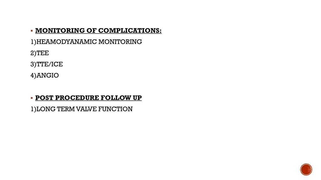 monitoring of complications