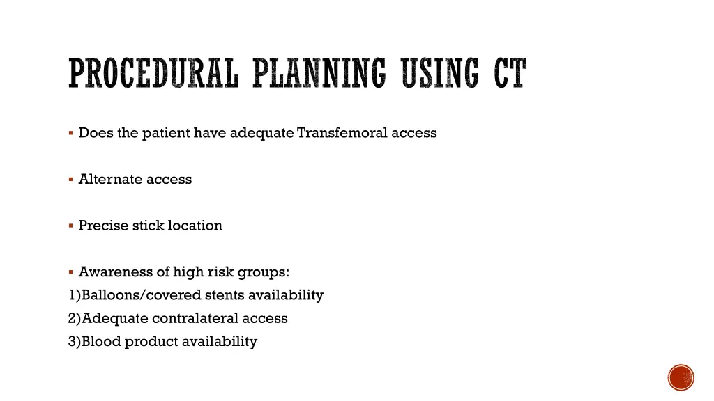 procedural planning using ct