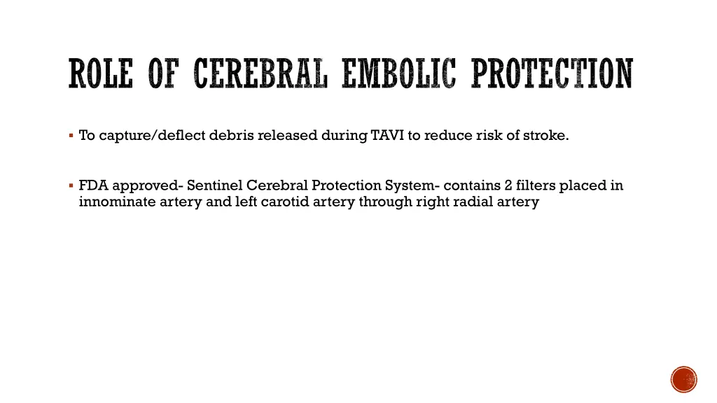 role of cerebral embolic protection