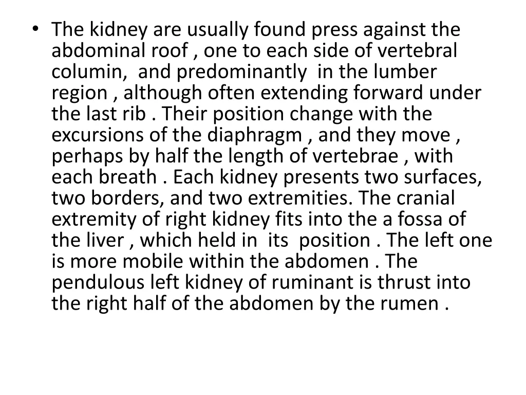 the kidney are usually found press against