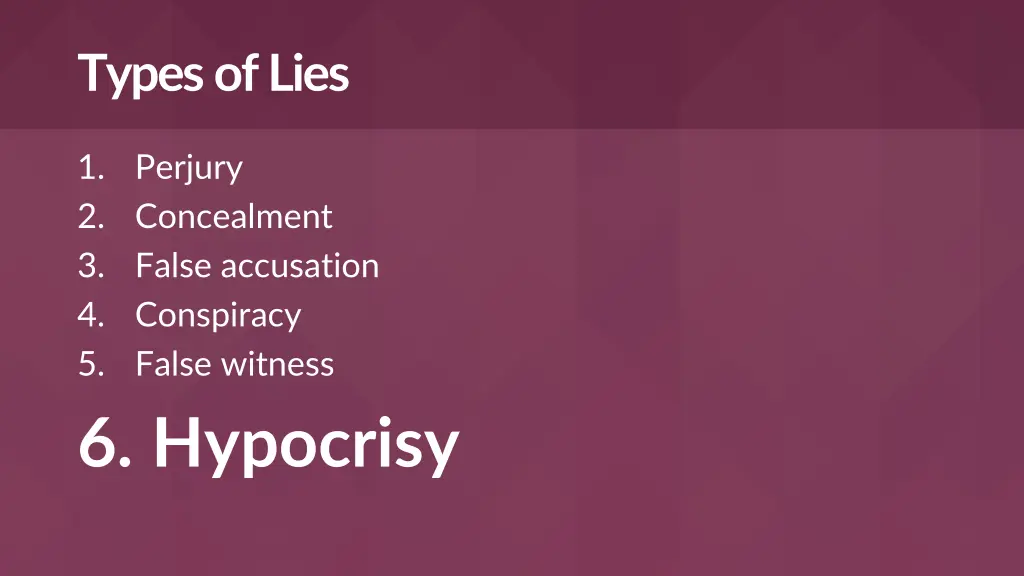 types of lies 5