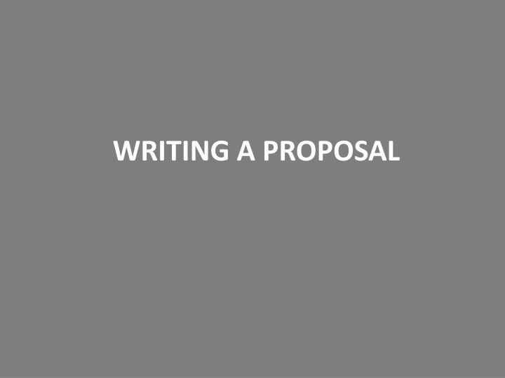 writing a proposal