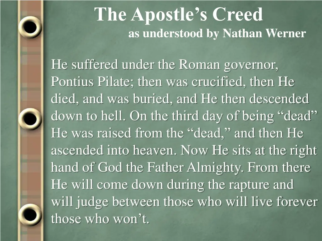 the apostle s creed as understood by nathan werner 1