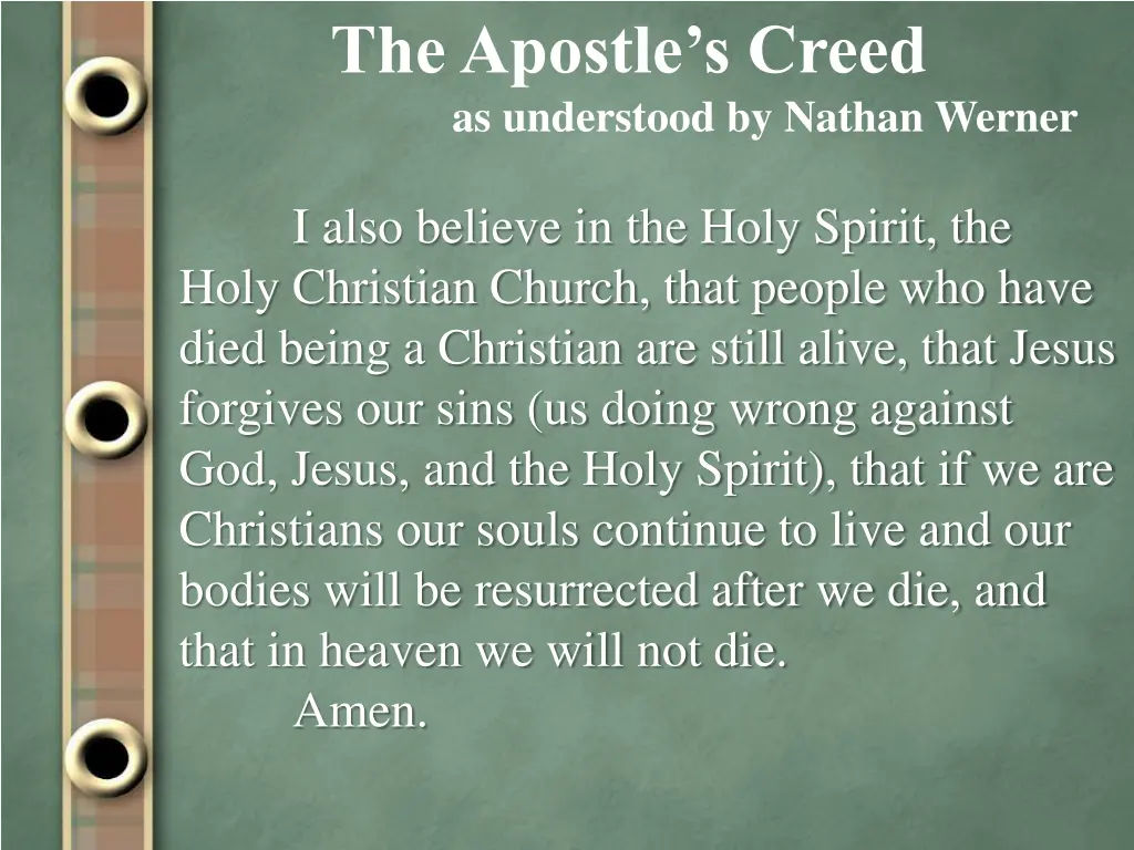 the apostle s creed as understood by nathan werner 2