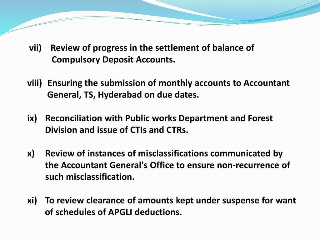 vii review of progress in the settlement