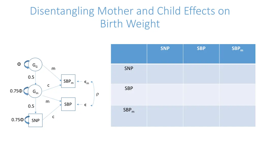 disentangling mother and child effects on birth 1