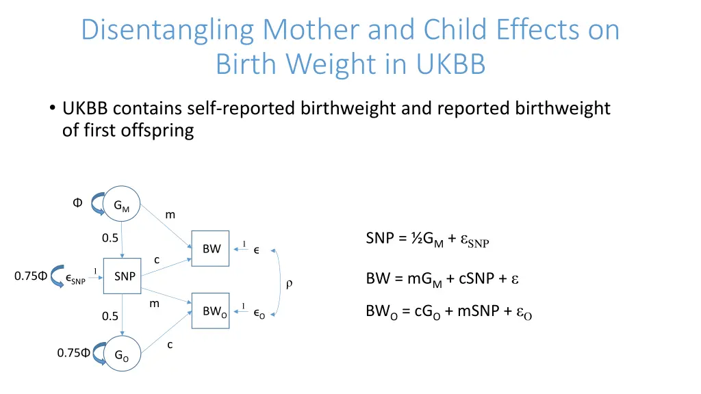 disentangling mother and child effects on birth