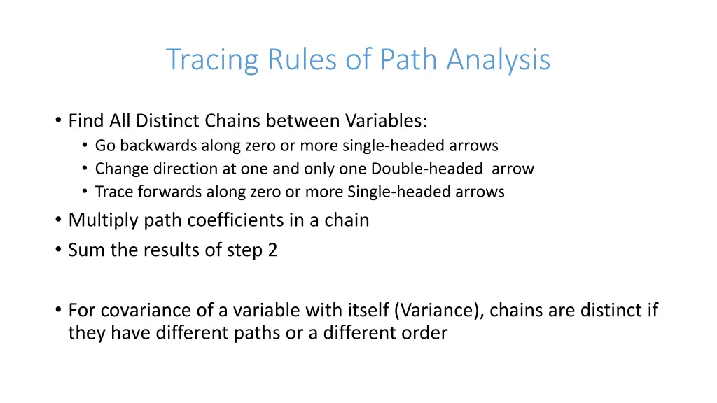 tracing rules of path analysis