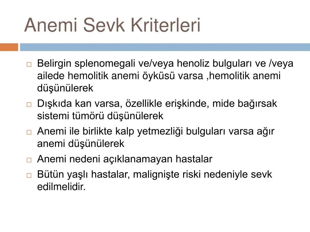 anemi sevk kriterleri 1