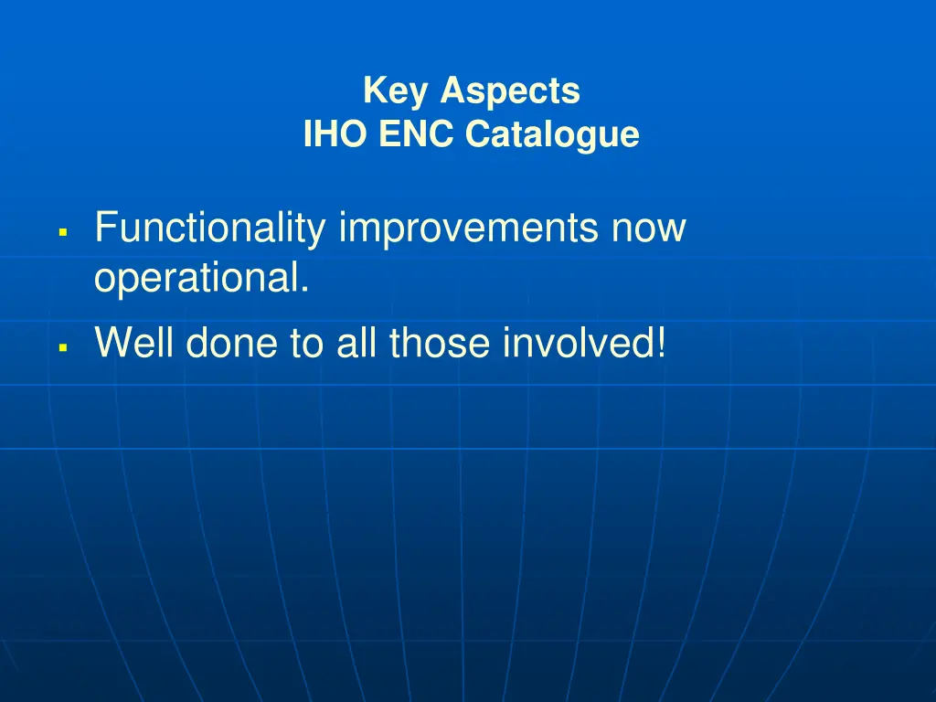 key aspects iho enc catalogue