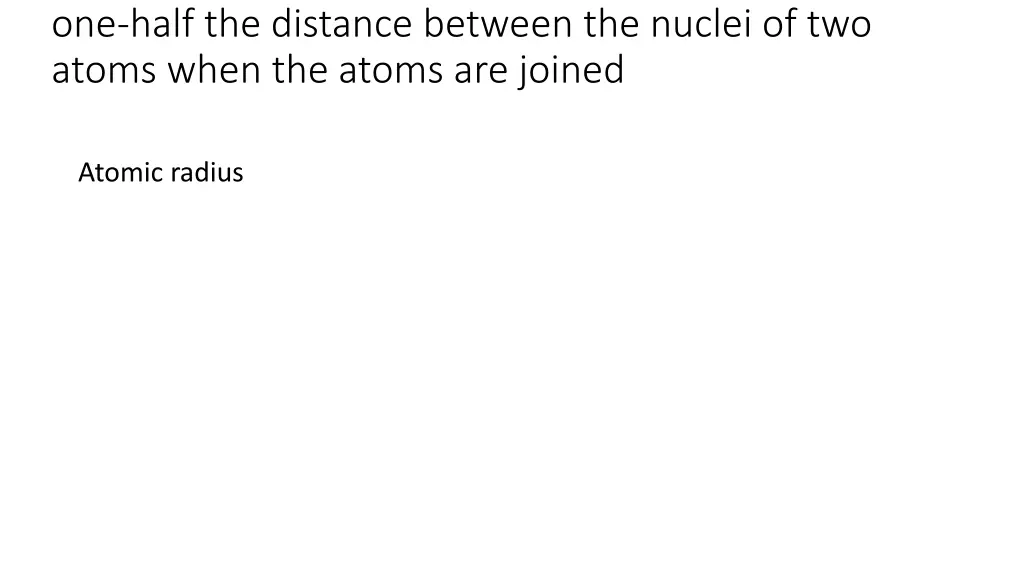 one half the distance between the nuclei