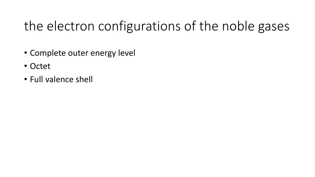 the electron configurations of the noble gases
