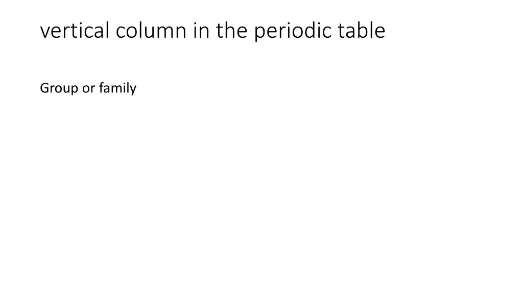 vertical column in the periodic table