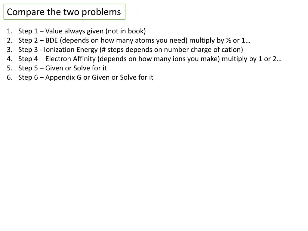 compare the two problems 1
