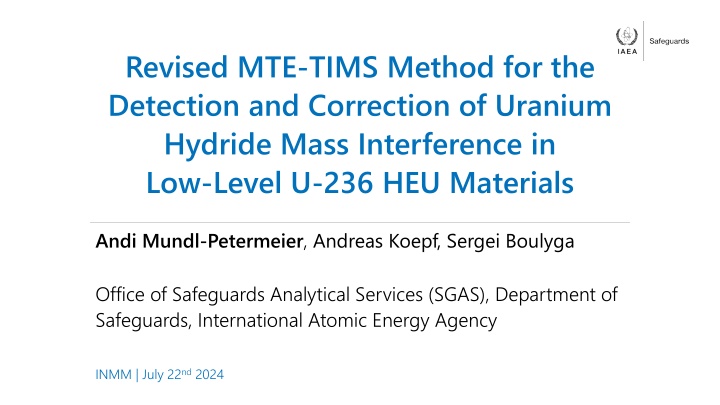revised mte tims method for the detection