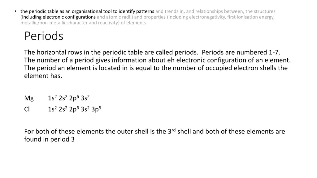 the periodic table as an organisational tool 2