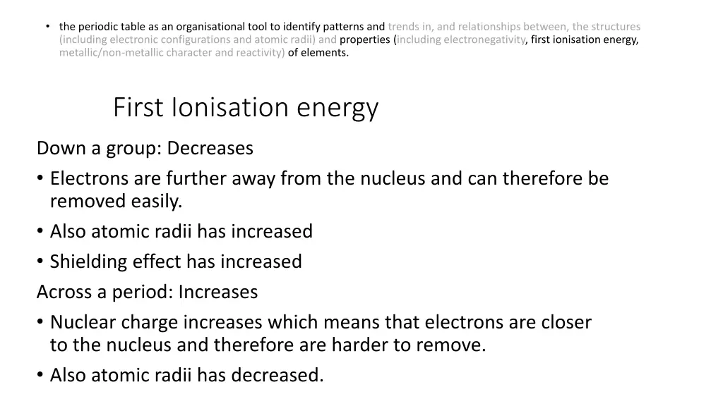 the periodic table as an organisational tool 7