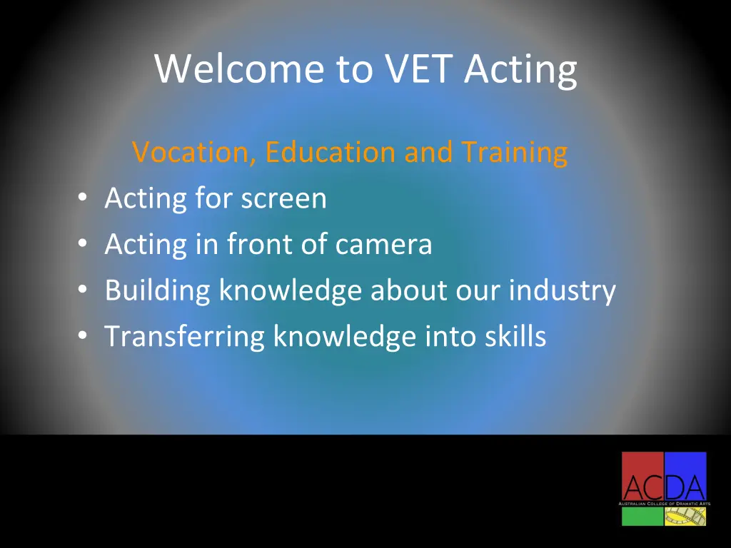 welcome to vet acting