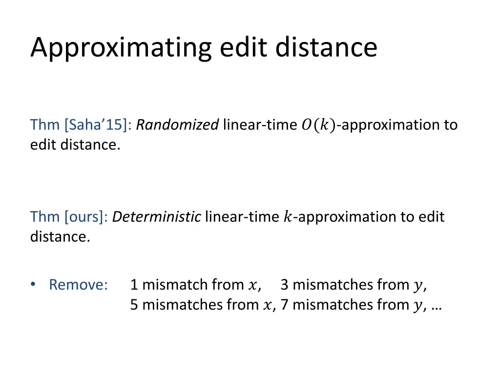 approximating edit distance