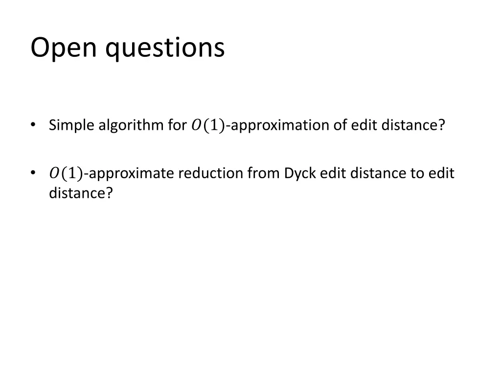 open questions