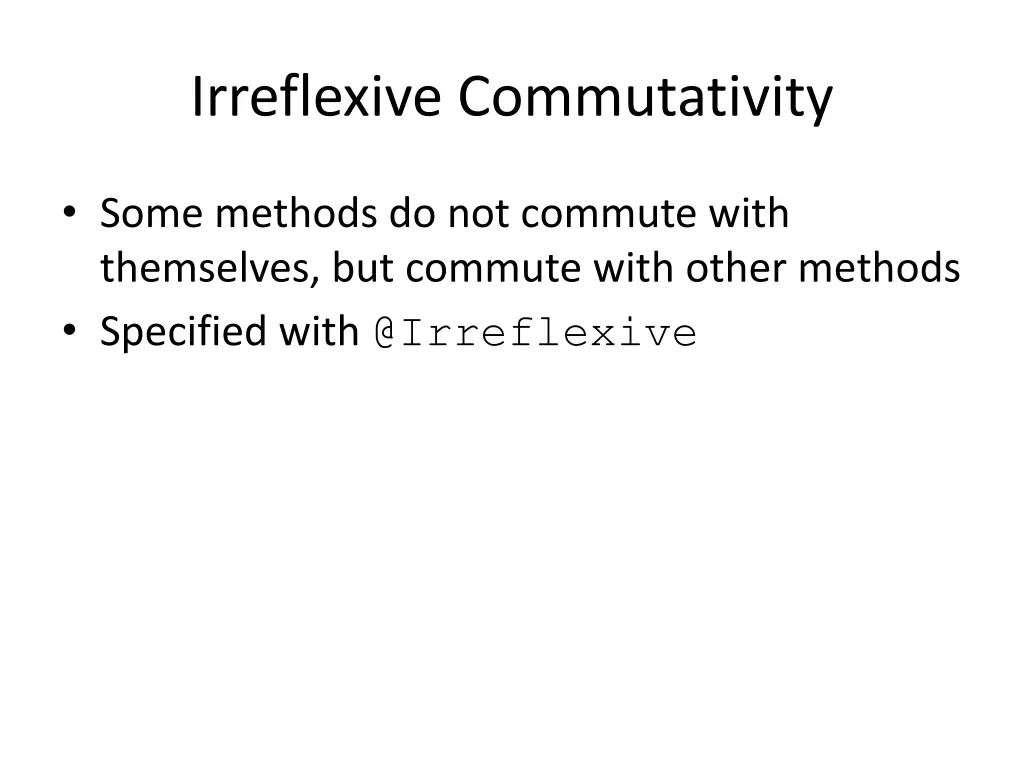 irreflexive commutativity