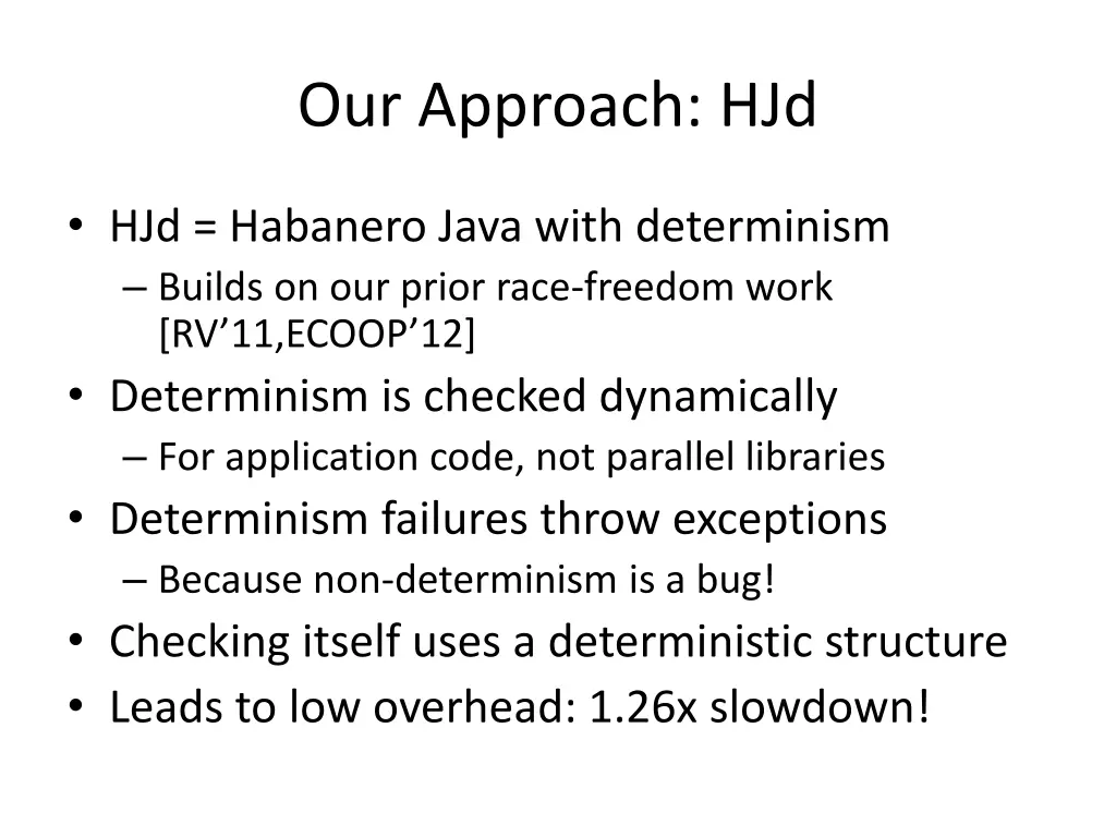 our approach hjd