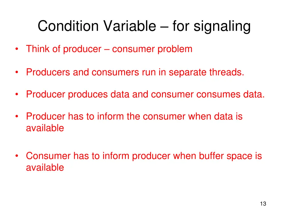 condition variable for signaling