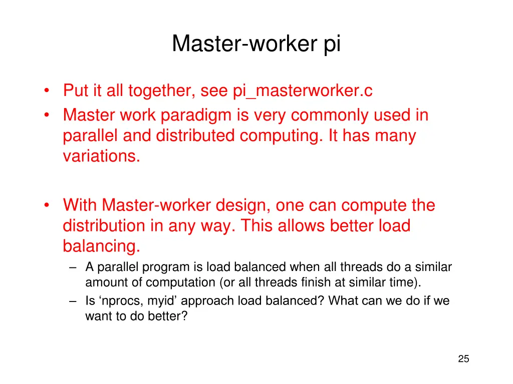 master worker pi 3