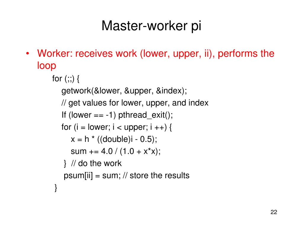 master worker pi