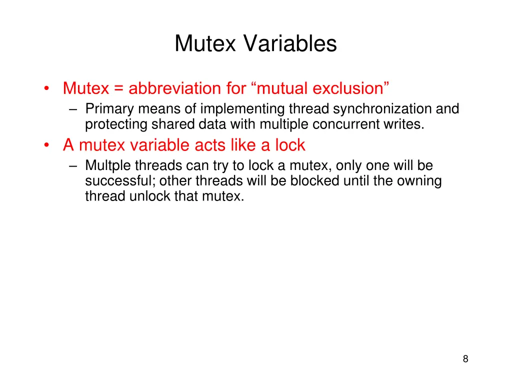 mutex variables