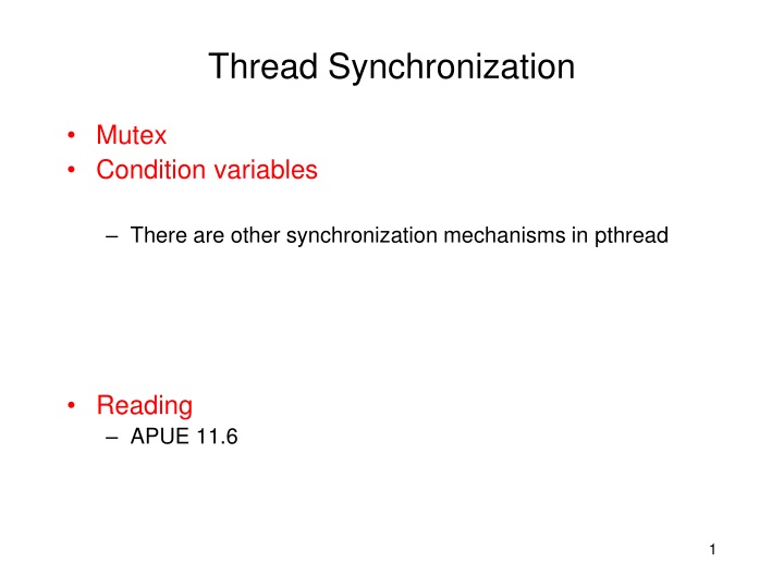 thread synchronization