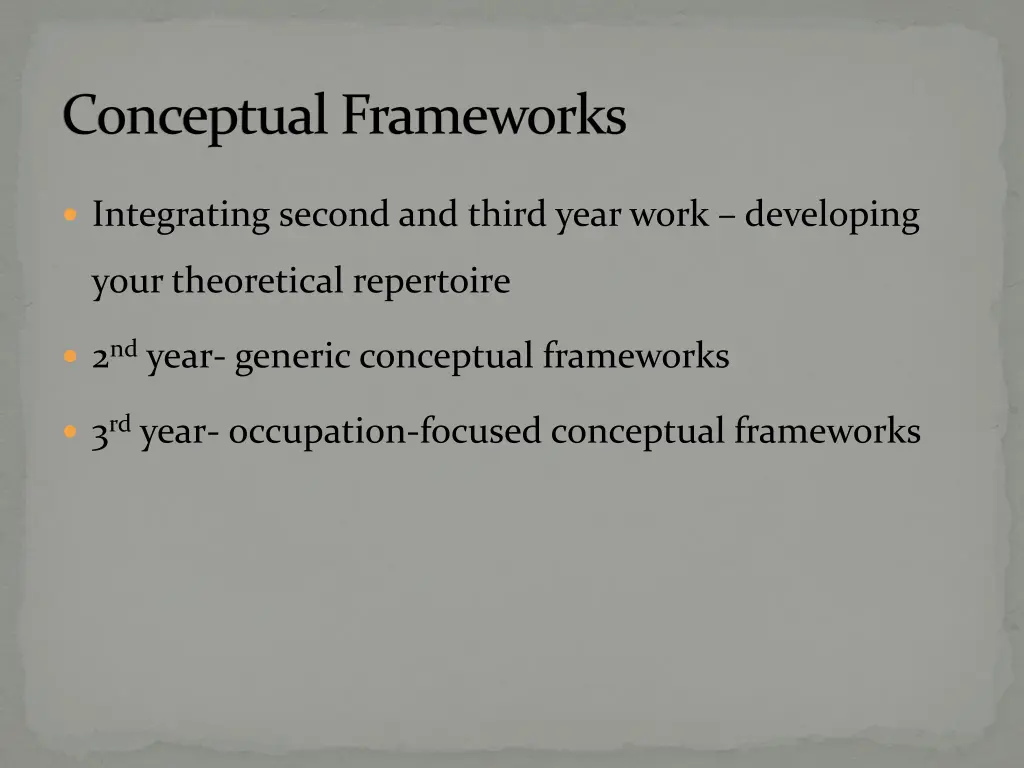 conceptual frameworks