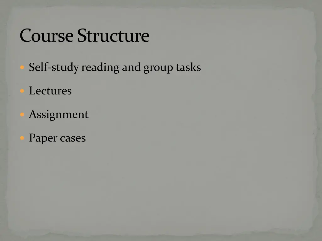 course structure