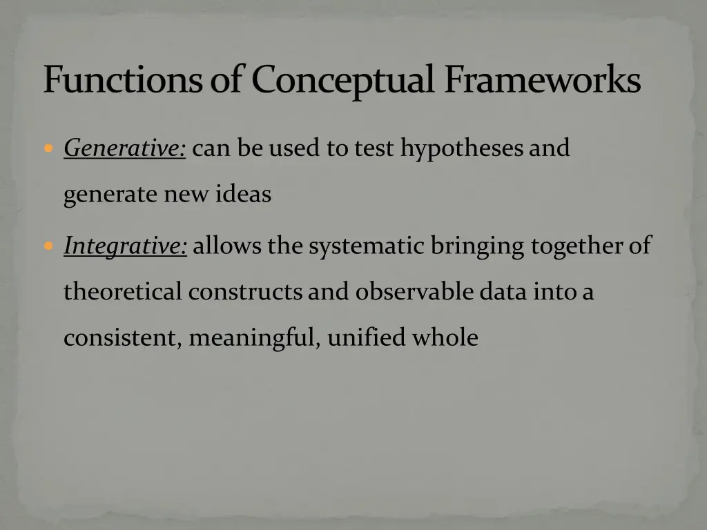 functions of conceptual frameworks 1