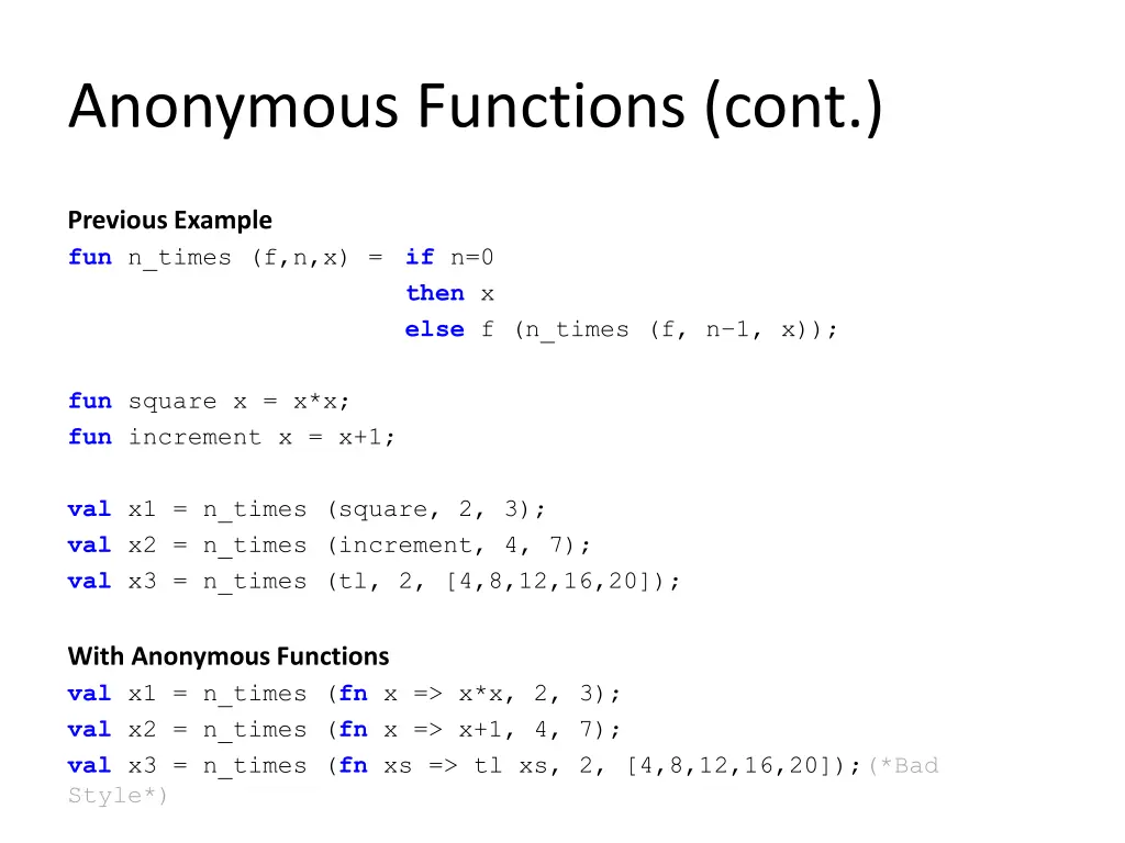 anonymous functions cont