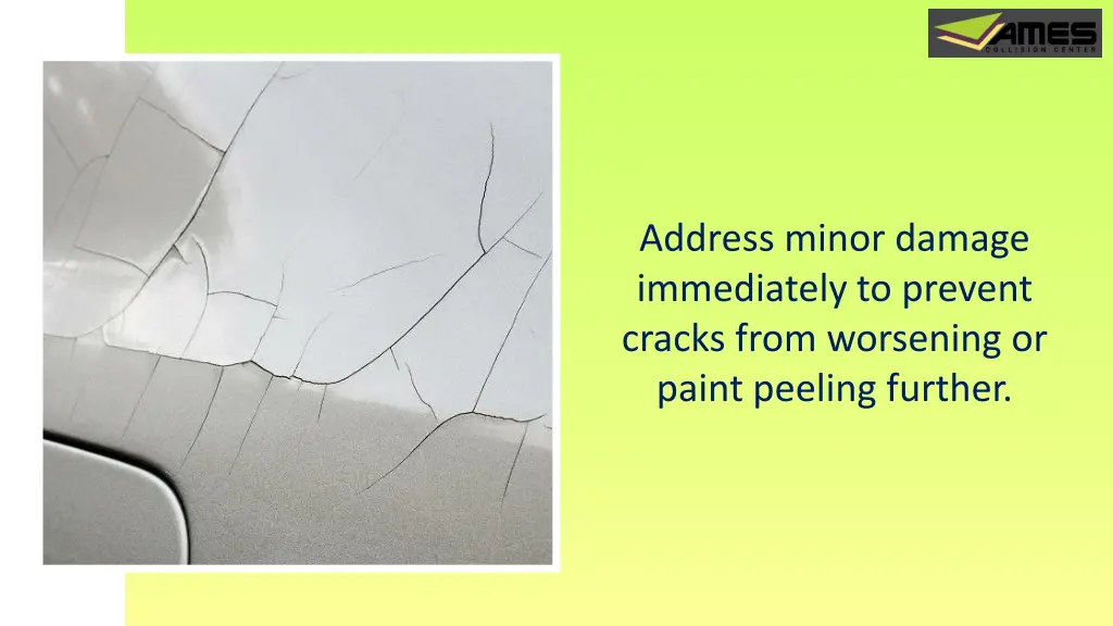 address minor damage immediately to prevent